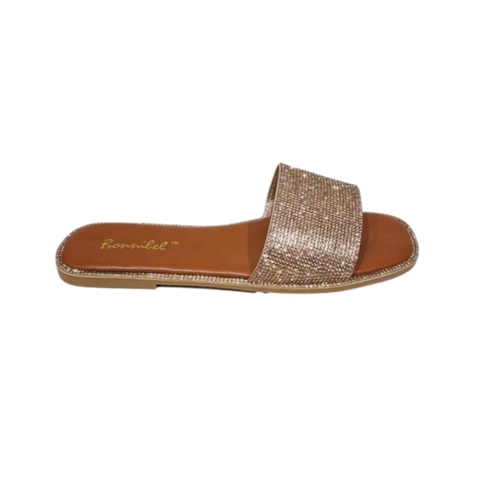 Amita-3 Rose Gold Blingy Sandals - Picture 4 of 5